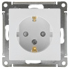 AtlasDesign белый розетка скрытая 1-мест заземление шторки IP20 