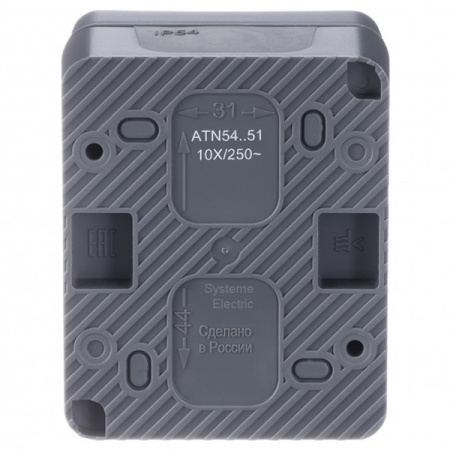 AtlasDesign Profi54 антрацит выключатель 2кл открытая 10А IP54 