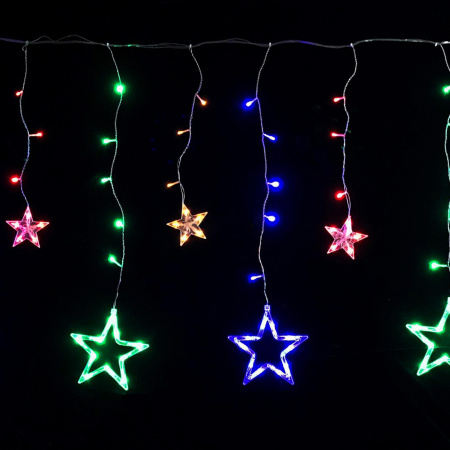 купить Гирлянда занавес 2*1м мульти 138свд IP20 прозрачный провод 8 режимов в Самаре Гирлянда занавес 2*1м мульти 138свд IP20 прозрачный провод 8 режимов