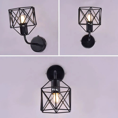 Светильник настенный (бра) 1*60Вт E27 черный Россвет лофт с выключателем