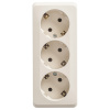 купить Этюд кремовый розетка открытая 3-мест заземление IP20  в Самаре Этюд кремовый розетка открытая 3-мест заземление IP20
