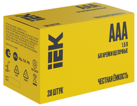 купить Батарейка AAA(мизинчик) алкалиновая Box28 IEK  в Самаре Батарейка AAA(мизинчик) алкалиновая Box28 IEK