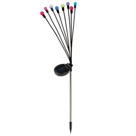 Светильник грунтовый свд на солнечной батарее сталь/пластик черный 700мм IP44 8свд мультицвет