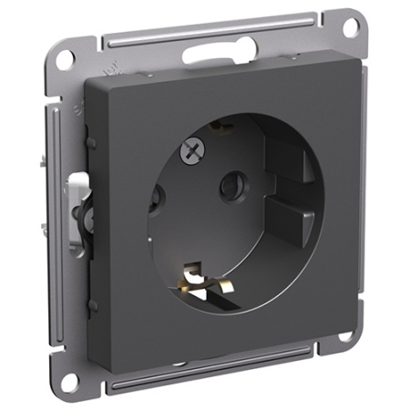 купить Атлас базальт розетка скрытая 1-мест заземление шторки IP20  в Самаре Атлас базальт розетка скрытая 1-мест заземление шторки IP20