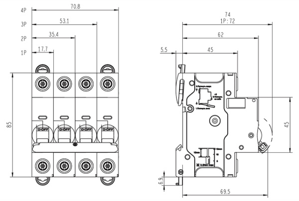 Автомат 1Р 63А C 6кА S9FN Systeme Electric Systeme9 
