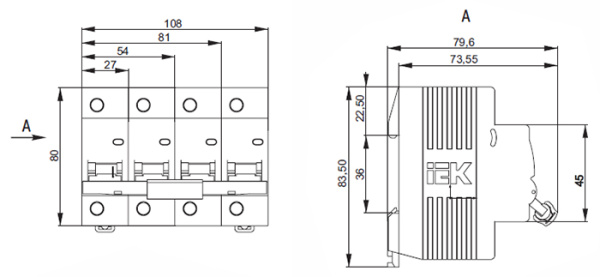 купить Автомат 3Р 6А C 10кА ВА47-100 IEK в Самаре Автомат 3Р 6А C 10кА ВА47-100 IEK