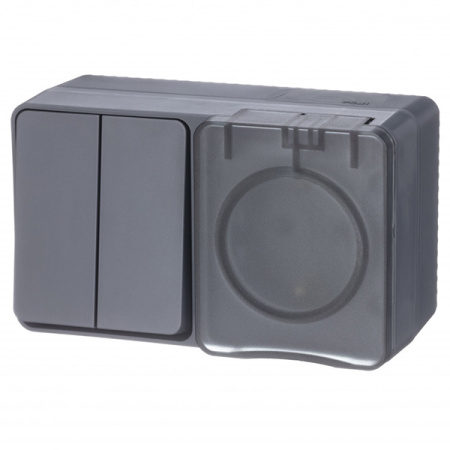 AtlasDesign Profi54 антрацит блок Р+В2кл открытая горизонтально IP54 