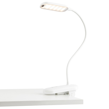 купить Светильник настольный свд 6Вт 3000-6500К лм белый прищепка диммер аккумулятор ЭРА управление жестом в Самаре Светильник настольный свд 6Вт 3000-6500К лм белый прищепка диммер аккумулятор ЭРА управление жестом