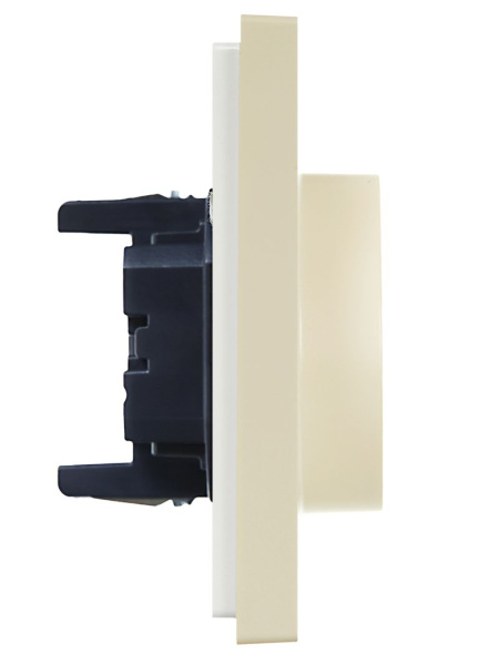 Фортепиано ваниль розетка скрытая 2-мест заземление шторки быстрозажим. клем. IP20 