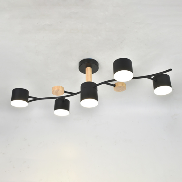 купить Светильник потолочный (люстра) 5*15Вт GX53 белый/дерево  в Самаре Светильник потолочный (люстра) 5*15Вт GX53 белый/дерево