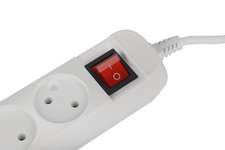 купить Удлинитель 3-мест 5м ПВС 2*0,75 белый выкл PlexUp   в Самаре Удлинитель 3-мест 5м ПВС 2*0,75 белый выкл PlexUp