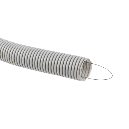 купить Труба гофра 40мм ПВХ 15м серый EKF с протяжкой  в Самаре Труба гофра 40мм ПВХ 15м серый EKF с протяжкой