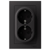 AtlasDesign карбон розетка скрытая 2-мест заземление шторки IP20 