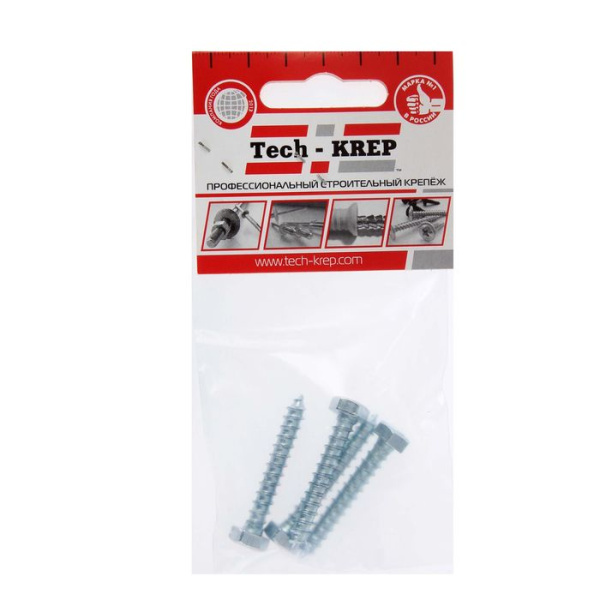 Шуруп сантехнический 6*60мм цинк DIN 571 4шт