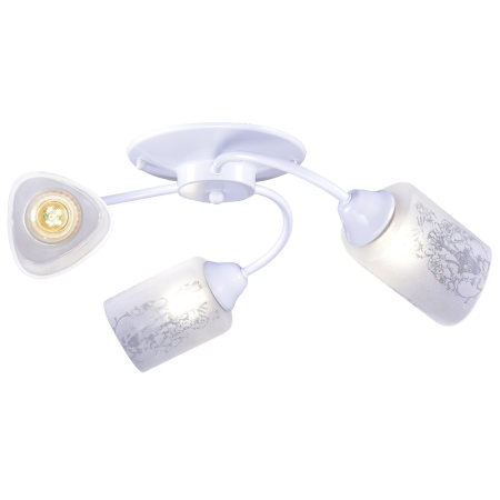 купить Светильник потолочный (люстра) 3*60Вт E27 белый/хром  в Самаре Светильник потолочный (люстра) 3*60Вт E27 белый/хром