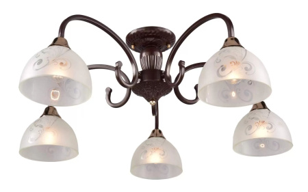 купить Светильник потолочный (люстра) 5*60Вт E27 коричневый/золото Краковяк в Самаре Светильник потолочный (люстра) 5*60Вт E27 коричневый/золото Краковяк