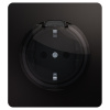 купить Миле Раунд черный механизм розетки скрытая 1-мест заземление с крышкой шторки IP44  в Самаре Миле Раунд черный механизм розетки скрытая 1-мест заземление с крышкой шторки IP44
