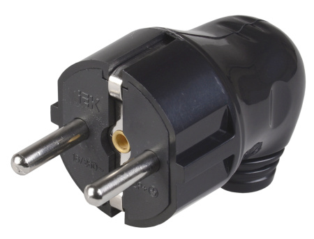 купить Вилка 16А угловая заземление черный пластик IP20 IEK  в Самаре Вилка 16А угловая заземление черный пластик IP20 IEK