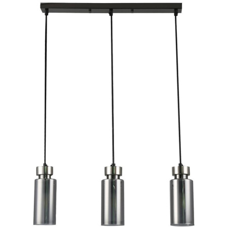 купить Светильник подвес 3*15Вт E14 никель цилиндр дымчатый  в Самаре Светильник подвес 3*15Вт E14 никель цилиндр дымчатый