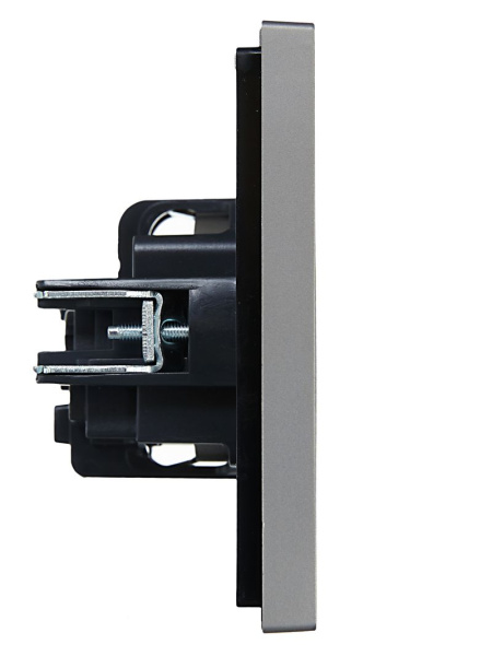 купить Фортепиано сталь розетка скрытая 1-мест заземление шторки IP20  в Самаре Фортепиано сталь розетка скрытая 1-мест заземление шторки IP20