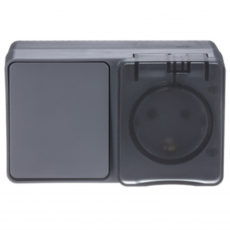 AtlasDesign Profi54 антрацит блок Р+В1кл открытая горизонтально IP54 