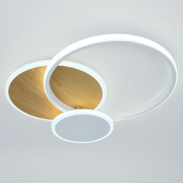 купить Светильник потолочный (люстра) свд 60Вт 3000К-6500К 4900лм белый/золото пульт в Самаре Светильник потолочный (люстра) свд 60Вт 3000К-6500К 4900лм белый/золото пульт