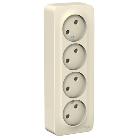 купить Бланка молочный розетка открытая 4-мест IP20  в Самаре Бланка молочный розетка открытая 4-мест IP20