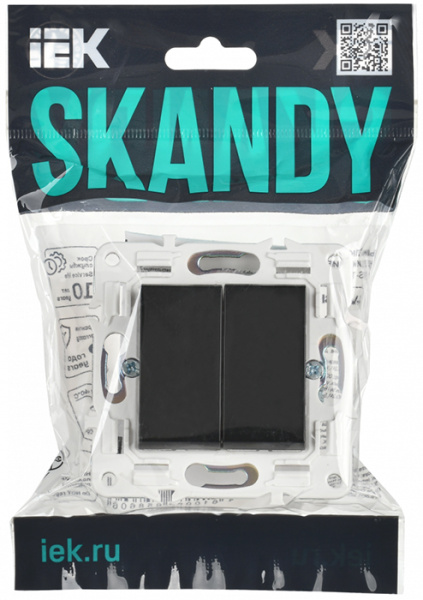 SKANDY Выключ. 2-кл. прох. 10А SK-V05Bl черн. IEK