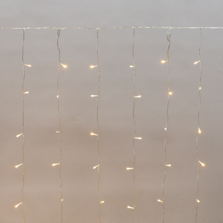 купить Гирлянда занавес 2*1,5м теплый белый 150свд IP44 прозрачный провод эффект мерцания, (до 8мод) в Самаре Гирлянда занавес 2*1,5м теплый белый 150свд IP44 прозрачный провод эффект мерцания, (до 8мод)