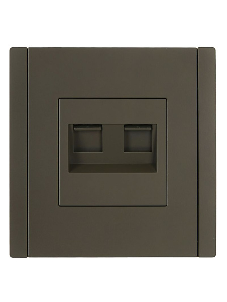 Фортепиано серый механизм RJ11+RJ45 скрытая 2-ая 