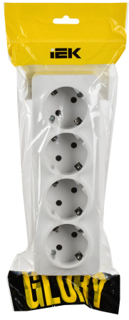 купить Глори белый розетка открытая 4-мест заземление IP20  в Самаре Глори белый розетка открытая 4-мест заземление IP20