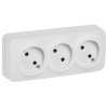 купить Глори белый розетка открытая 3-мест IP20  в Самаре Глори белый розетка открытая 3-мест IP20