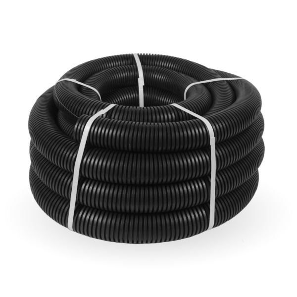 купить Труба гофра 63мм ПНД 15м тяжелая черный ПРОМРУКАВ с протяжкой  в Самаре Труба гофра 63мм ПНД 15м тяжелая черный ПРОМРУКАВ с протяжкой