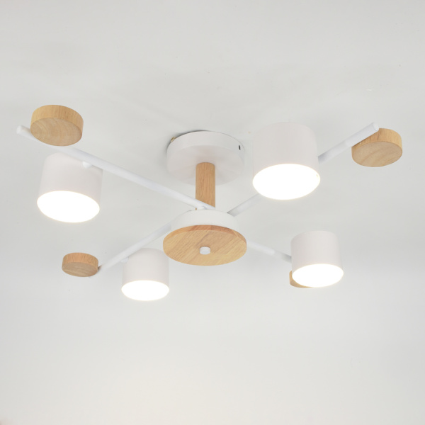 купить Светильник потолочный (люстра) *15Вт GX53 черный/дерево  в Самаре Светильник потолочный (люстра) *15Вт GX53 черный/дерево