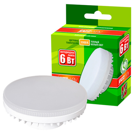 купить Лампа свд 220В GX53 6Вт 3000К 460лм таблетка матовая Jazzway  в Самаре Лампа свд 220В GX53 6Вт 3000К 460лм таблетка матовая Jazzway