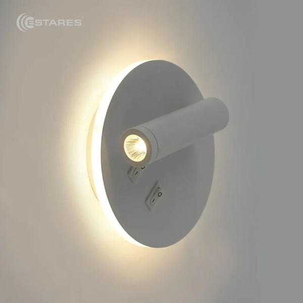 купить Светильник настенный (спот) свд 10Вт 4000К 900лм белый поворотный Estares в Самаре Светильник настенный (спот) свд 10Вт 4000К 900лм белый поворотный Estares