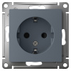 AtlasDesign грифель розетка скрытая 1-мест заземление шторки IP20 