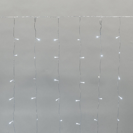 купить Гирлянда занавес 2*1,5м белый 150свд IP44 прозрачный провод эффект мерцания, (до 8мод) в Самаре Гирлянда занавес 2*1,5м белый 150свд IP44 прозрачный провод эффект мерцания, (до 8мод)