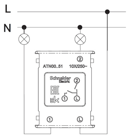 AtlasDesign белый выключатель 2кл скрытая 10А IP20 быстрозажим.клем.  