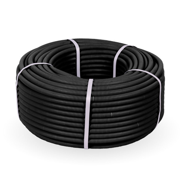 купить Труба гофра 16мм ПНД легкая черный с протяжкой ПРОМРУКАВ  в Самаре Труба гофра 16мм ПНД легкая черный с протяжкой ПРОМРУКАВ