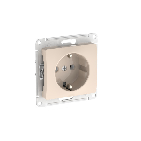 купить Глосса бежевый розетка скрытая 1-мест заземление быстрозажим. клем. IP20  в Самаре Глосса бежевый розетка скрытая 1-мест заземление быстрозажим. клем. IP20