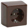 купить Брикс коричневый розетка открытая 1-мест заземление шторки IP20  в Самаре Брикс коричневый розетка открытая 1-мест заземление шторки IP20