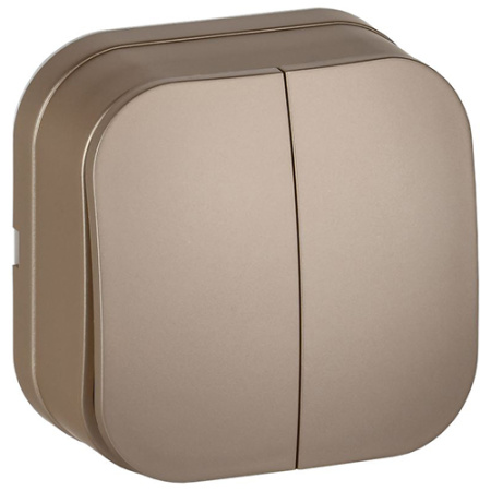 купить Глори шампань выключатель 2кл открытая 10А IP20   в Самаре Глори шампань выключатель 2кл открытая 10А IP20