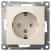 AtlasDesign бежевый розетка скрытая 1-мест заземление шторки IP20 
