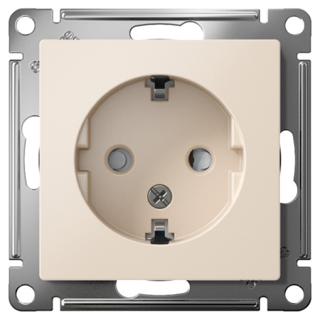 AtlasDesign бежевый розетка скрытая 1-мест заземление шторки IP20 