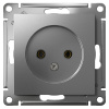 AtlasDesign сталь розетка скрытая 1-мест IP20 