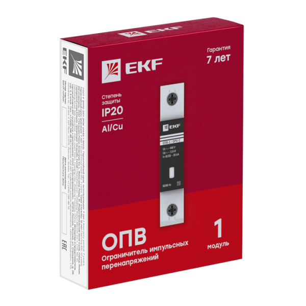 купить Ограничитель перенапряжения ОПВ-С 1Р 20/40кА 440В EKF в Самаре Ограничитель перенапряжения ОПВ-С 1Р 20/40кА 440В EKF
