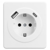 купить MIELE ROUND Розетка 1-ая с/з с/у з/ш 16А с USB A+C быстрой зарядки 5В/3А белая KRANZ в Самаре MIELE ROUND Розетка 1-ая с/з с/у з/ш 16А с USB A+C быстрой зарядки 5В/3А белая KRANZ