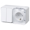 AtlasDesign Profi54 белый блок Р+В2кл открытая горизонтально IP54 