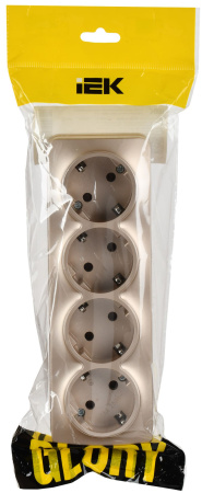 купить Глори шампань розетка открытая 4-мест заземление IP20  в Самаре Глори шампань розетка открытая 4-мест заземление IP20